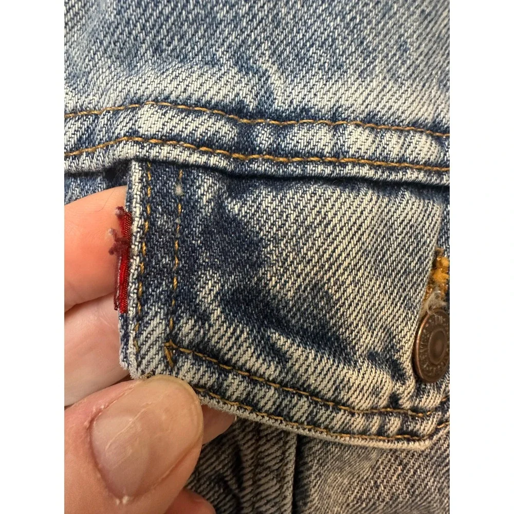 Vintage Levis 70507 Denim Trucker Jacket XL USA Light Wash Distressed Type 3 - Picture 4 of 6